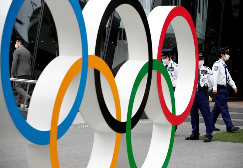 &copy; Reuters. Anéis olímpicos em Tóquio, no Japão
18/5/2021 REUTERS/Issei Kato