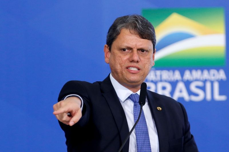 © Reuters. Tarcísio de Freitas, ministro da Infraestrutura 
18/05/2021
REUTERS/Adriano Machado