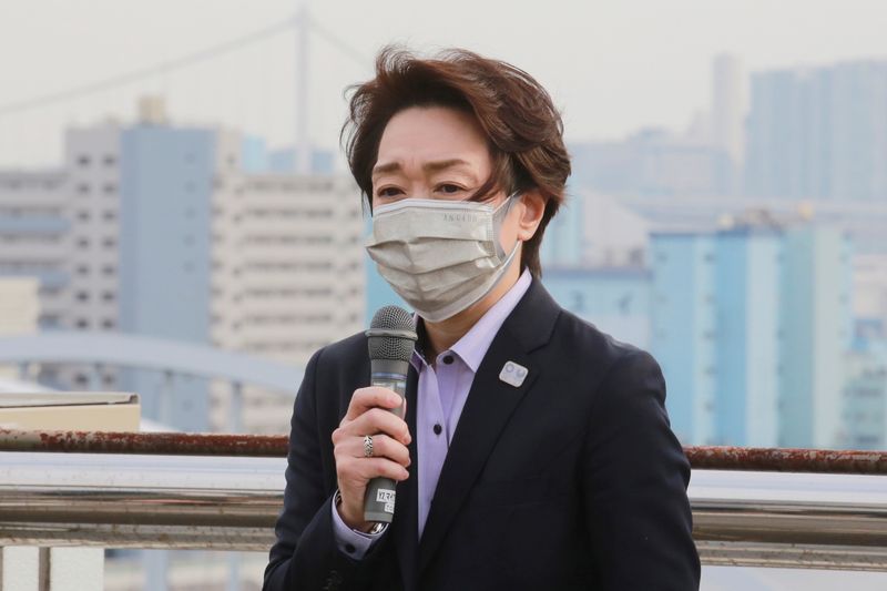 &copy; Reuters. سيكو هاشيموتو رئيسة اللجنة المنظمة لأولمبياد طوكيو 2020 تتحدث في العاصمة اليابانية طوكيو يوم 25 مايو أيار 2021. صورة لرويترز من ممثل وكالات أنبا