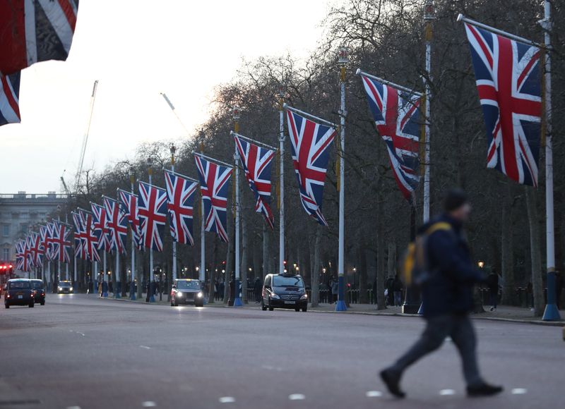 &copy; Reuters. A Britain flags are seen in The Mall street in London, Britain January 29, 2020. REUTERS/Antonio Bronic