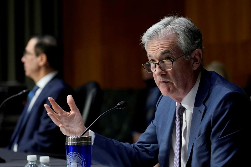 &copy; Reuters. FILE PHOTO: Federal Reserve Chair Jerome Powell testifies before the Senate Banking Committee on Capitol Hill in Washington, U.S., December 1, 2020. Susan Walsh/Pool via REUTERS/File Photo
