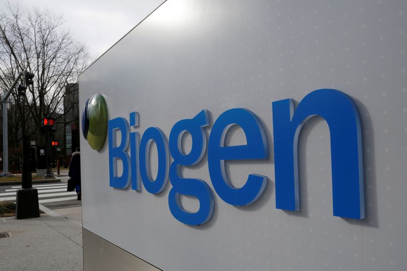 &copy; Reuters. FILE PHOTO: A sign marks a Biogen facility in Cambridge, Massachusetts, U.S. January 26, 2017.   REUTERS/Brian Snyder