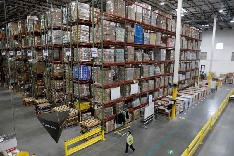&copy; Reuters. FILE PHOTO: Inventory is seen inside the Amazon fulfillment center in Robbinsville, New Jersey, U.S., November 26, 2018. REUTERS/Shannon Stapleton