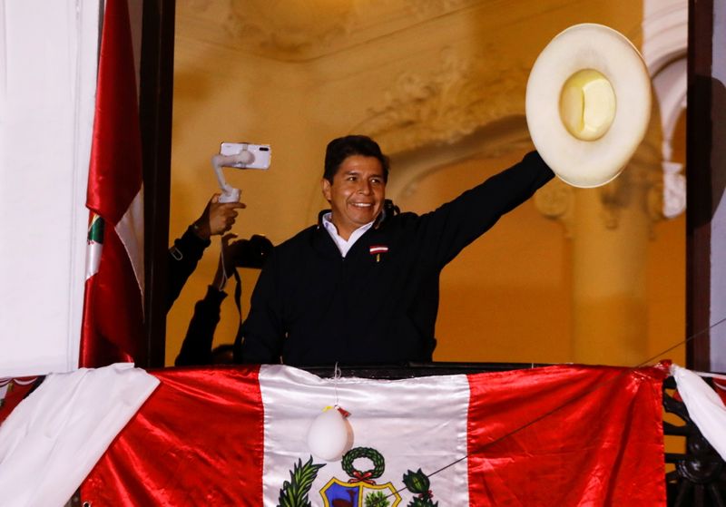 &copy; Reuters. Candidato à presidência do Peru, Pedro Castillo, em Lima
08/06/2021 REUTERS/Sebastian Castaneda