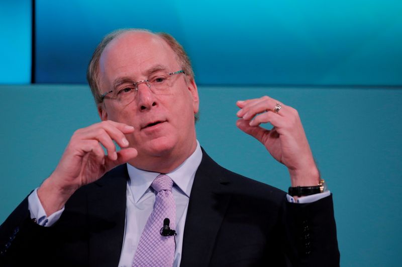 &copy; Reuters. FILE PHOTO: Larry Fink, Chief Executive Officer of BlackRock, takes part in the Yahoo Finance All Markets Summit in New York, U.S., February 8, 2017. REUTERS/Lucas Jackson