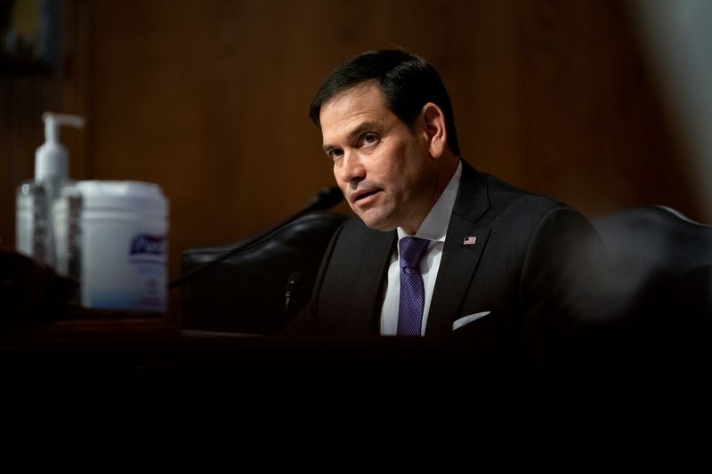 &copy; Reuters. Senator Marco Rubio, a Republican from Florida, speaks during a Senate Appropriations Subcommittee hearing in Washington, D.C., U.S., May 26, 2021. Stefani Reynolds/Pool via REUTERS/Files
