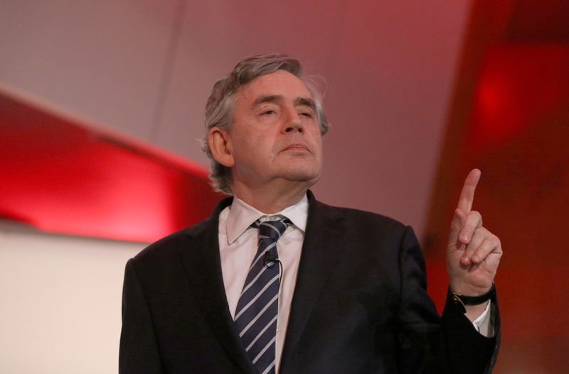 &copy; Reuters. FILE PHOTO: Former British Prime Minister, Gordon Brown, delivers a speech n central London, Britain May 21, 2016.  REUTERS/Neil Hall/File Photo