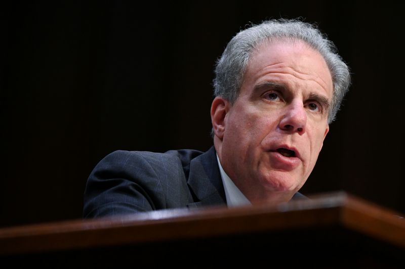 © Reuters. FILE PHOTO: U.S. Justice Department Inspector General Michael Horowitz testifies before a Senate Judiciary Committee hearing on Capitol Hill in Washington, December 11, 2019. REUTERS/Erin Scott/File Photo