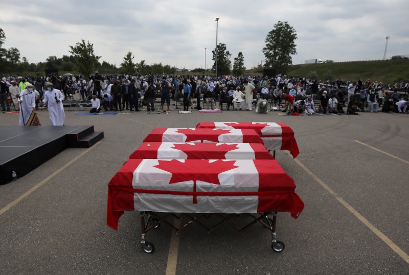 Hundreds take part in funeral of Canadian Muslim family killed in truck attack