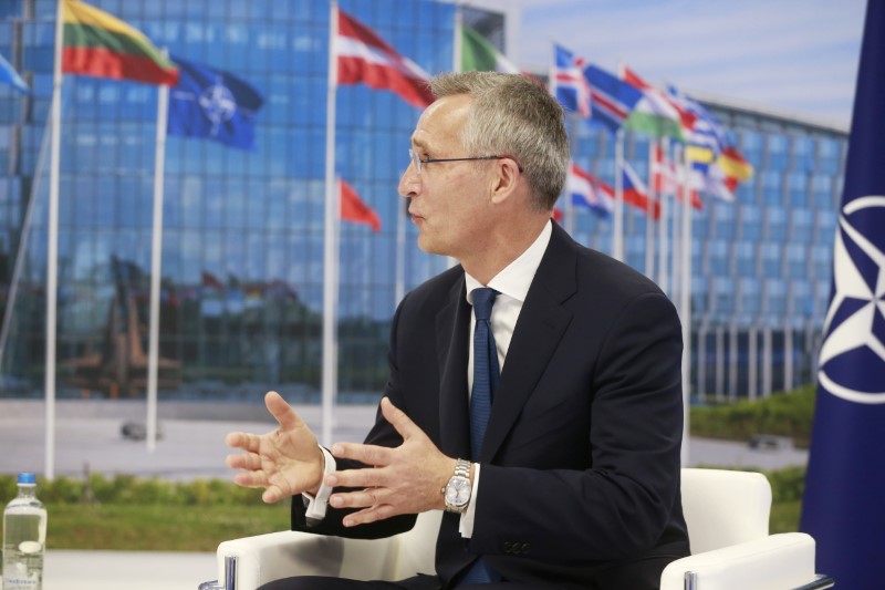 &copy; Reuters. Secretário-geral da Otan, Jens Stoltenberg, durante reunião em Bruxelas
14/06/2021 Stephanie Lecocq/Pool via REUTERS