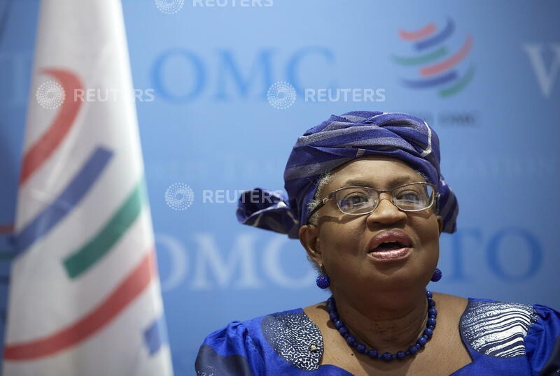 &copy; Reuters. Ngozi em entrevista com a Reuters na sede da OMC, Genebra
 12/4/2021 REUTERS/Denis Balibouse