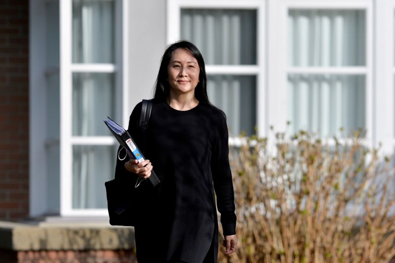 &copy; Reuters. FILE PHOTO: Huawei Technologies Chief Financial Officer Meng Wanzhou leaves her home to attend a court hearing in Vancouver, British Columbia, Canada March 22, 2021. REUTERS/Jennifer Gauthier