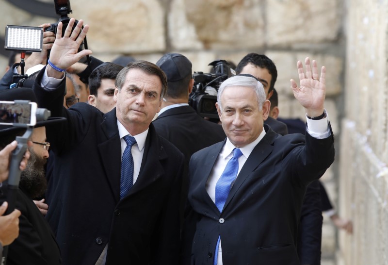 &copy; Reuters. Bolsonaro e Netanyahu em Israel
 1/4/ 2019  Menahem Kahana/Pool via REUTERS