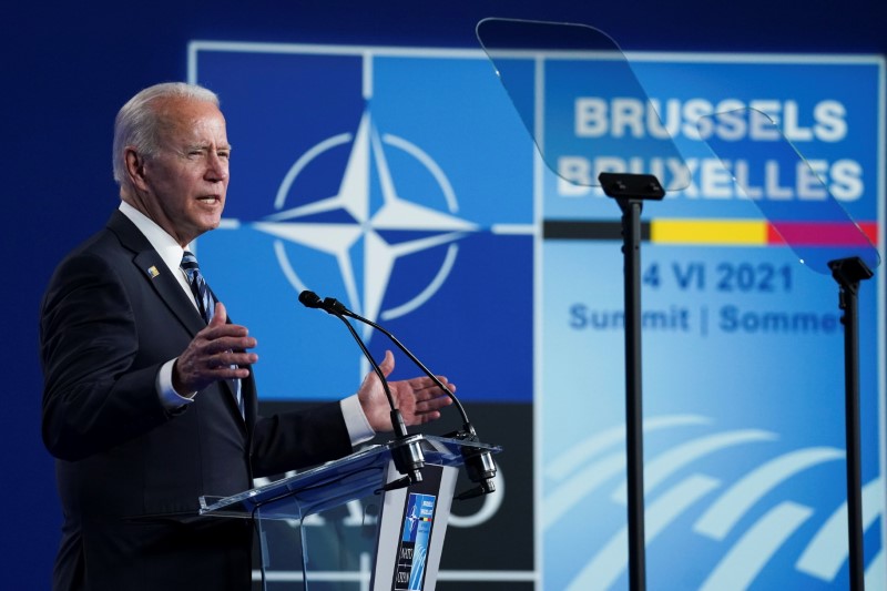 &copy; Reuters. U.S. President Joe Biden holds a news conference at the end of the NATO summit in Brussels, Belgium June 14, 2021. REUTERS/Kevin Lamarque