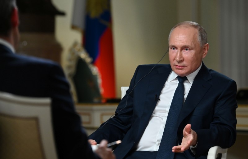 &copy; Reuters. Putin, durante entrevista em Moscou, com a NBC News 
 11/6/2021 Maxim Blinov/Sputnik/via REUTERS 