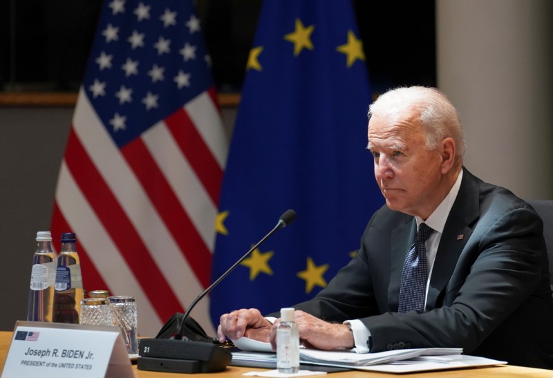 &copy; Reuters. U.S. President Joe Biden attends the EU-US summit in Brussels, Belgium June 15, 2021. REUTERS/Kevin Lamarque