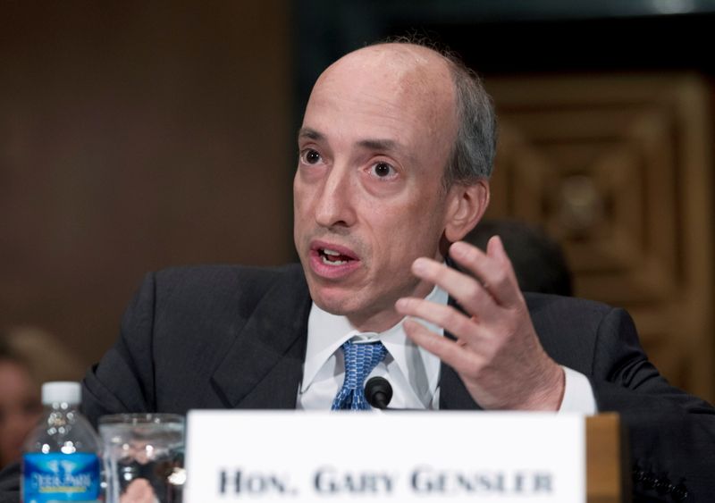 &copy; Reuters. FILE PHOTO: Gary Gensler, new chairman of the U.S. Securities and Exchange Commission, testifies at a Senate Banking, Housing and Urban Affairs Committee hearing - long before he took the SEC post - on Capitol Hill on July 30, 2013. REUTERS/Jose Luis Maga