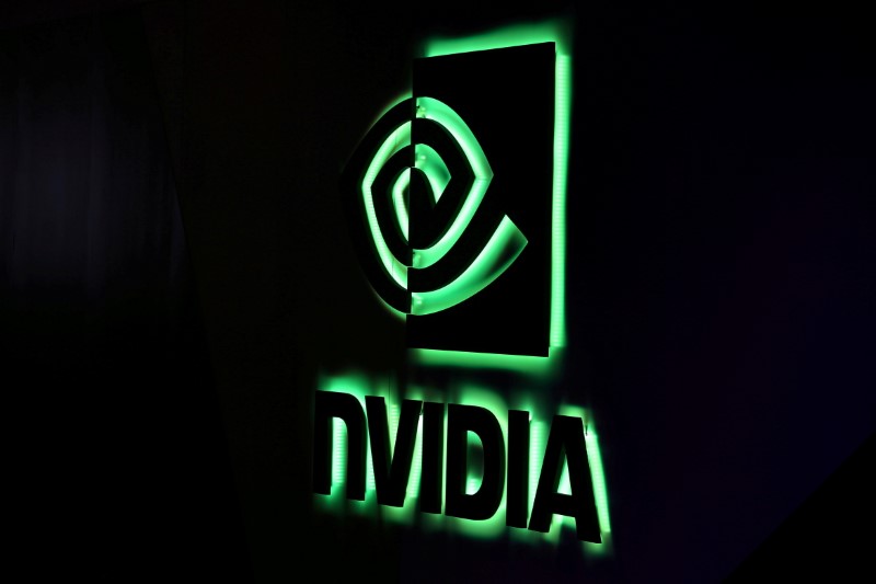 &copy; Reuters. FILE PHOTO: A Nvidia logo is shown at SIGGRAPH 2017 in Los Angeles, California, U.S. July 31, 2017.  REUTERS/Mike Blake/File Photo