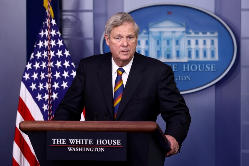 &copy; Reuters. FILE PHOTO: U.S. Agriculture Secretary Tom Vilsack speaks during the daily press briefing at the White House in Washington, U.S. May 5, 2021.  REUTERS/Jonathan Ernst/File Photo