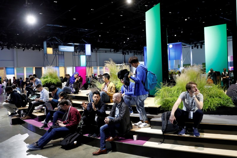 &copy; Reuters. FILE PHOTO: Attendees are seen inside the Festival Hall during Facebook Inc's F8 developers conference in San Jose, California, U.S., April 30, 2019. REUTERS/Stephen Lam/File Photo