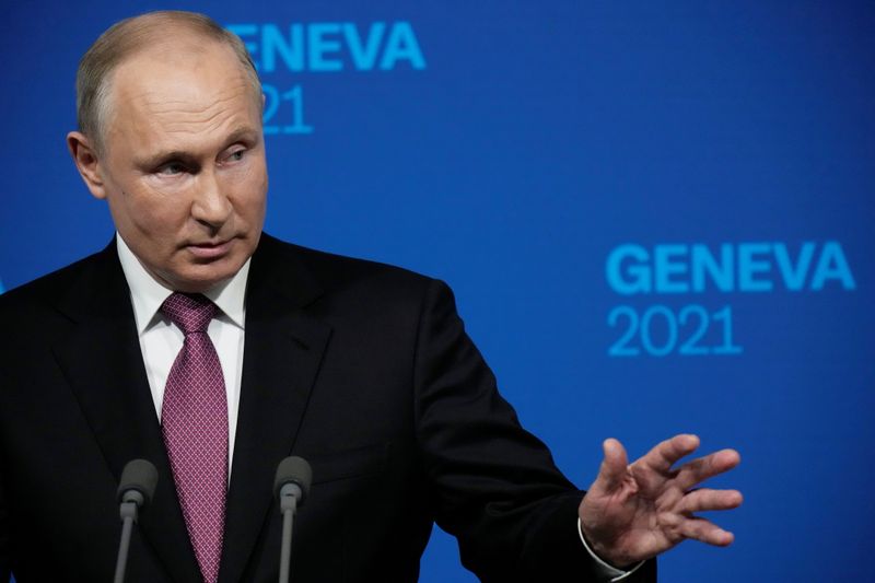 &copy; Reuters. Presidente russo, Vladimir Putin, dá entrevista coletiva após cúpula com presidente dos EUA, Joe Biden
16/06/2021
Alexander Zemlianichenko/Pool via REUTERS