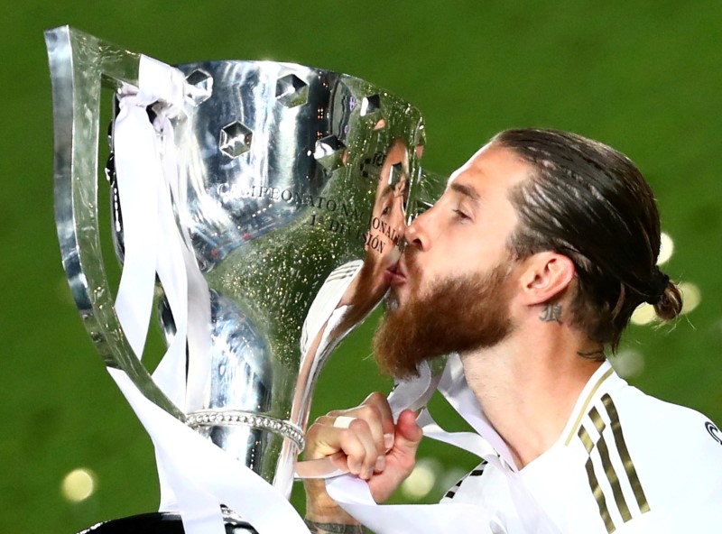 &copy; Reuters. Sergio Ramos comemora Campeonato Espanhol
16/7/2020   REUTERS/Sergio Perez