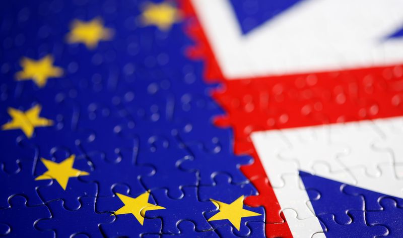 © Reuters. FILE PHOTO: Puzzle with printed EU and UK flags is seen in this illustration taken November 13, 2019. REUTERS/Dado Ruvic/Illustration