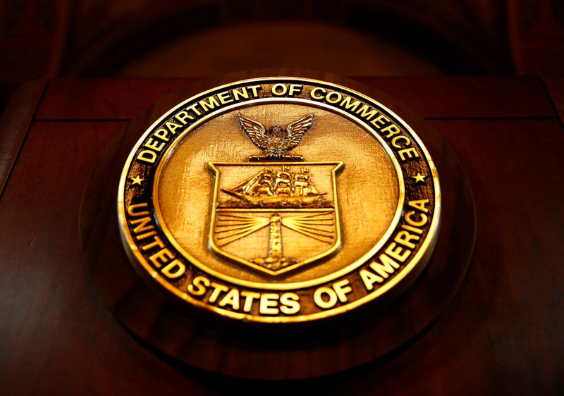&copy; Reuters. FILE PHOTO: The seal of the Department of Commerce is pictured in Washington, D.C., U.S. March 10, 2017. REUTERS/Eric Thayer