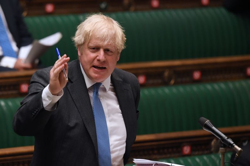 &copy; Reuters. British Prime Minister Boris Johnson takes questions in Parliament, in London, Britain June 16, 2021. UK Parliament/Jessica Taylor/Handout via REUTERS