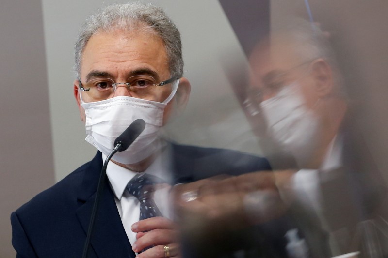 &copy; Reuters. Ministro da Saúde, Marcelo Queiroga, durante depoimento à CPI da Covid no Senado
08/06/2021 REUTERS/Adriano Machado