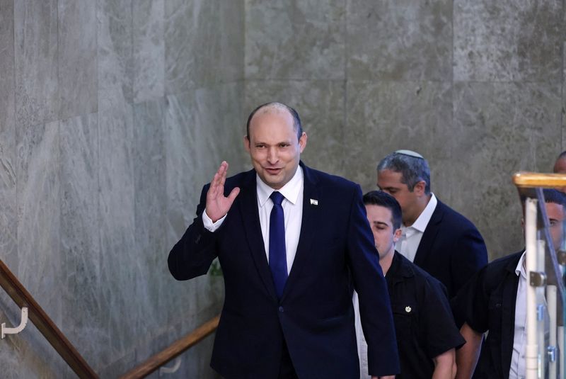&copy; Reuters. رئيس الوزراء الإسرائيلي نفتالي بينيت في القدس يوم الأحد. صورة لرويترز من ممثل لوكالات الأنباء  