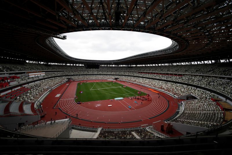 &copy; Reuters. General view shows Olympic Stadium (National Stadium) during the Tokyo 2020 Paralympics athletics test event in Tokyo, Japan May 11, 2021. REUTERS/Issei Kato