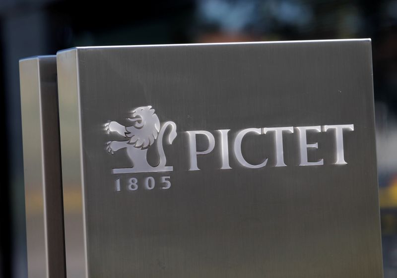 &copy; Reuters. FILE PHOTO: A sign bearing the logo of family owned private bank Pictet is pictured at the company headquarters in Geneva May 7, 2012. REUTERS/Denis Balibouse