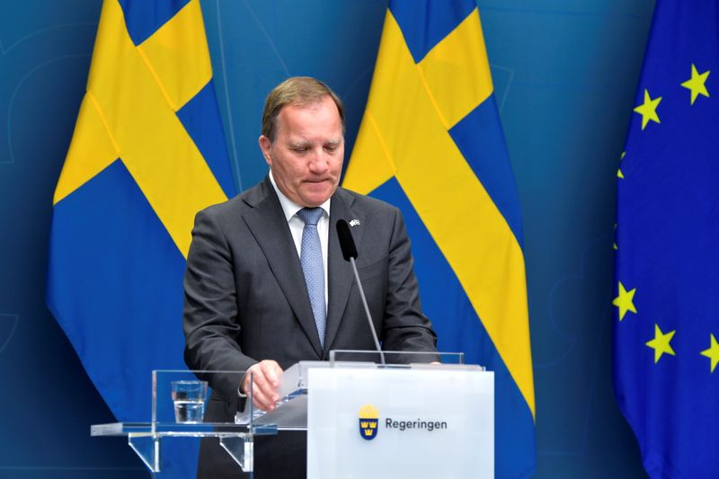 &copy; Reuters. Premiê da Suécia, Stefan Lofven, durante entrevista coletiva em Estocolmo
21/06/2021 TT News Agency/Andres Wiklund via REUTERS