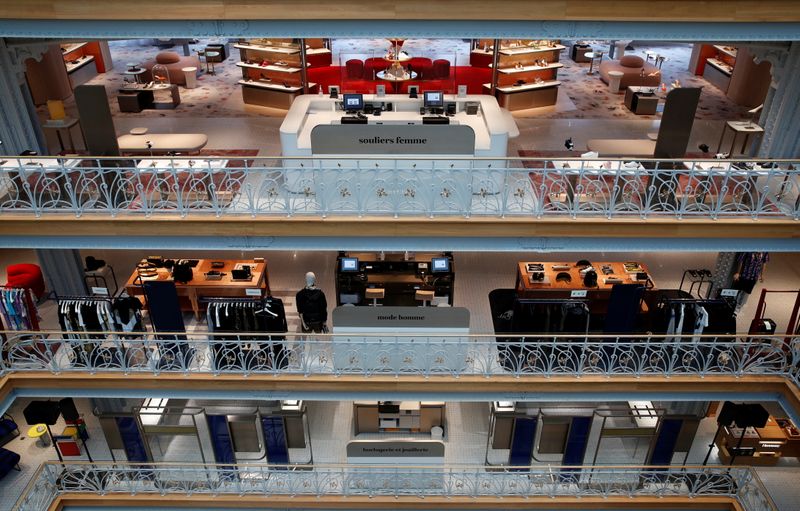 &copy; Reuters. Luxury corner sales stands are seen inside the revamped Samaritaine department store ahead of its reopening in Paris, France, June 21, 2021.  REUTERS/Gonzalo Fuentes