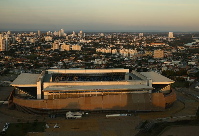 &copy; Reuters. Vista aérea da Arena Pantanal em Cuiabá
16/06/2021 REUTERS/Carla Carniel