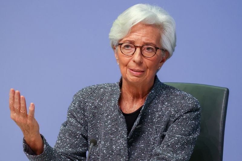 &copy; Reuters. FILE PHOTO: European Central Bank (ECB) President Christine Lagarde in Frankfurt, Germany, March 12, 2020. REUTERS/Kai Pfaffenbach