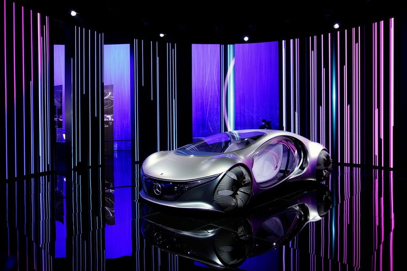 &copy; Reuters. A Mercedes-Benz Vision AVTR concept vehicle is seen displayed during a media day for the Auto Shanghai show in Shanghai, China April 19, 2021. REUTERS/Aly Song