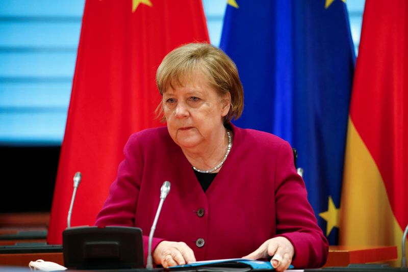 &copy; Reuters. Chanceler da Alemanha, Angela Merkel, durante conferência em Berlim
28/04/2021 REUTERS/Michele Tantussi/Pool