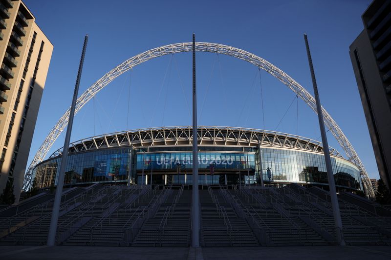 &copy; Reuters. Estádio de Wembley em Londres, Reino Unido
12/06/2021 REUTERS/Carl Recine/Foto de Arquivo