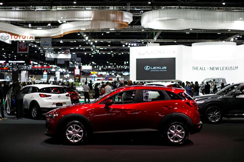 &copy; Reuters. Mazda CX-3 is seen during the media day of the 41st Bangkok International Motor Show after the Thai government eased measures to prevent the spread of the coronavirus disease (COVID-19) in Bangkok, Thailand July 14, 2020. REUTERS/Jorge Silva/Files
