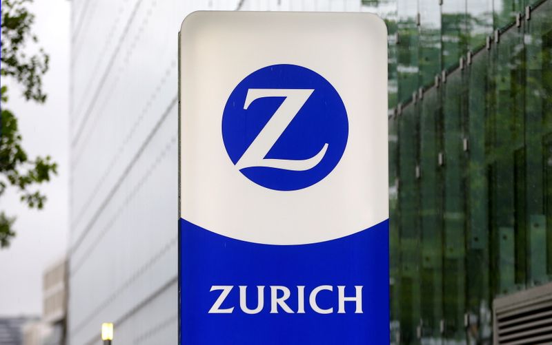 &copy; Reuters. FILE PHOTO: The logo of Swiss company Zurich insurance is seen at an office building in Zurich's Oerlikon suburb, Switzerland August 10, 2017.  REUTERS/Arnd Wiegmann