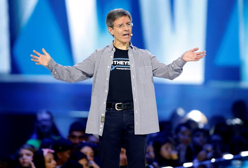 &copy; Reuters. FILE PHOTO: Tom Wilson, chairman, president and CEO of Allstate Insurance Company, speaks on stage during We Day California in Inglewood, California, April 7, 2016. REUTERS/Danny Moloshok/File Photo