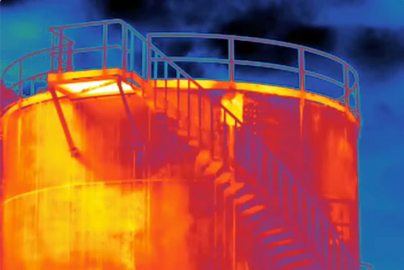 &copy; Reuters. A handout screen grab from thermographic video footage shot with an infrared camera and made available to Reuters on June 10, 2021 by Clean Air Task Force (CATF), shows what appears to be methane gas leaking from a rusty hole (small yellow rectangular sec