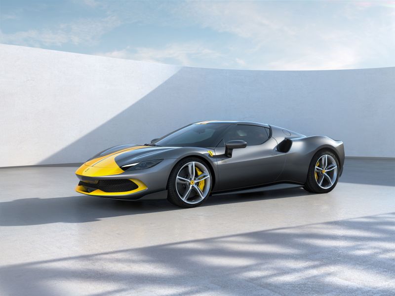 © Reuters. Ferrari unveils its new sports car 296 GTB in Maranello, Italy in this undated handout obtained June 24, 2021. Scuderia Ferrari Press Office/Handout via REUTERS 