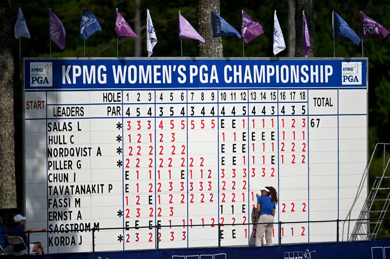 &copy; Reuters. 　女子ゴルフのメジャー、全米女子プロ選手権は２４日、米ジョージア州ジョンズクリークのアトランタ・アスレチック・クラブで第１ラウンドを行い、メジャー２勝目を目指す笹生優花は