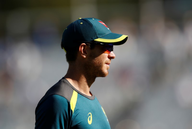 &copy; Reuters. FILE PHOTO: Cricket - Ashes 2019 - Fifth Test - England v Australia - Kia Oval, London, Britain - September 14, 2019  Australia's Tim Paine during the warm up before the match   Action Images via Reuters/Andrew Boyers