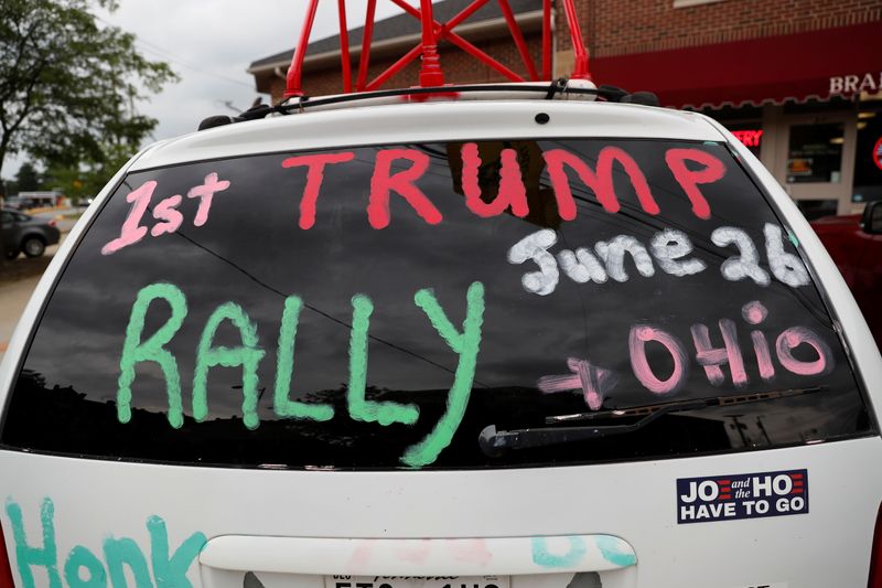 At Ohio rally, Trump knocks Biden on border, hints at 2024 plans