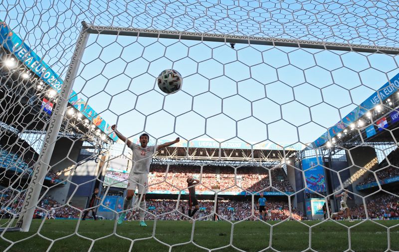 &copy; Reuters. Mikel Oyarzabal comemora gol marcado na vitória da Espanha sobre a Croácia na Euro
28/06/2021
REUTERS/Hannah Mckay