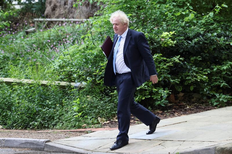 &copy; Reuters. Britain's Prime Minister Boris Johnson walks in Downing Street, in London, Britain, June 29, 2021. REUTERS/Henry Nicholls